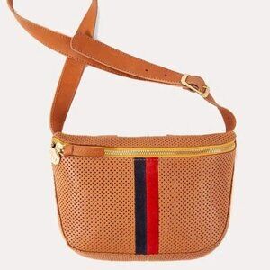 CLARE V. PERFORATED LEATHER FANNY PACK